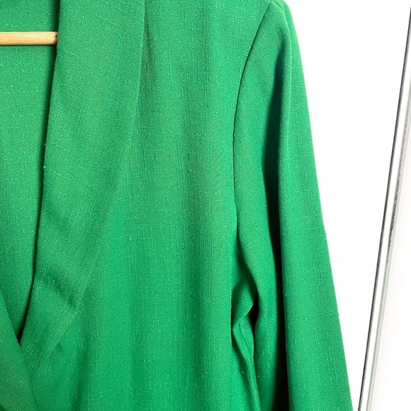 Oversized emerald green blazer with shawl collar - size 12P - Picture 7 of 9